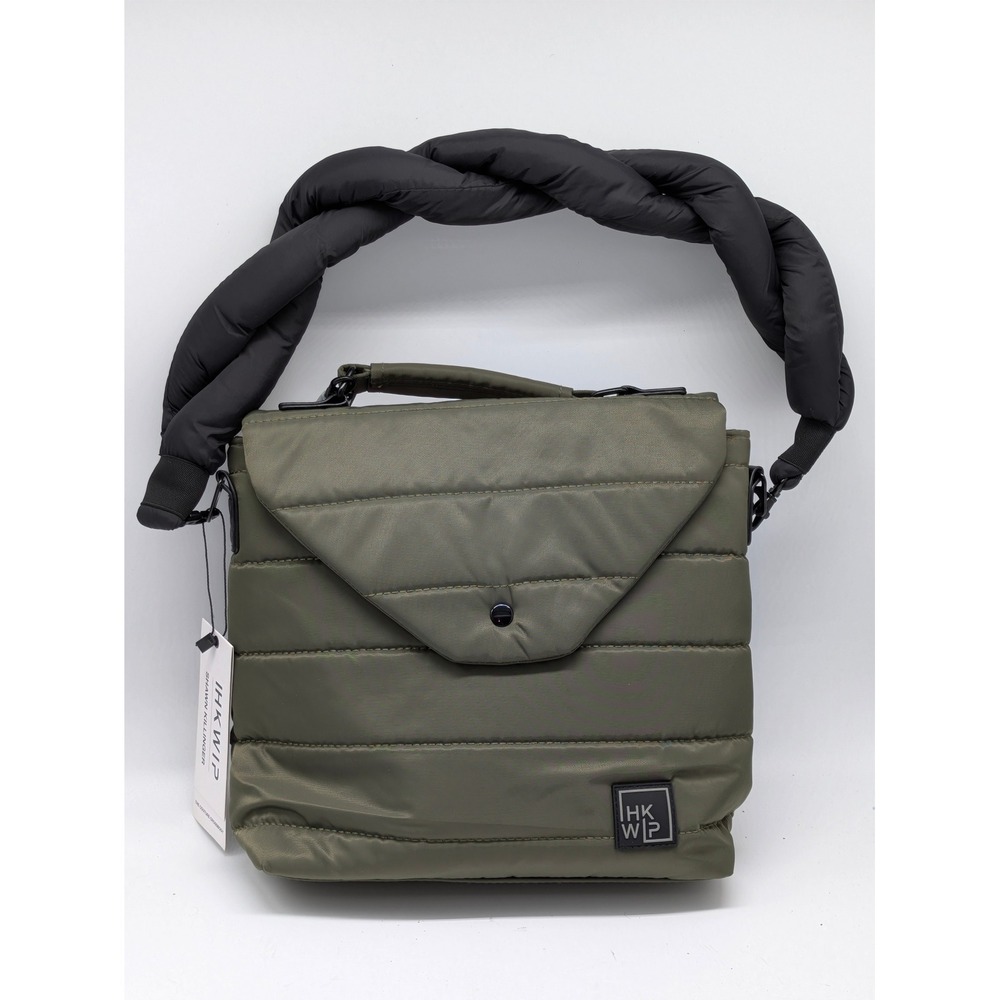 HKWP Shawn Killinger Olive Puffer Crossbody Tote Bag NWT Quilted Handbag